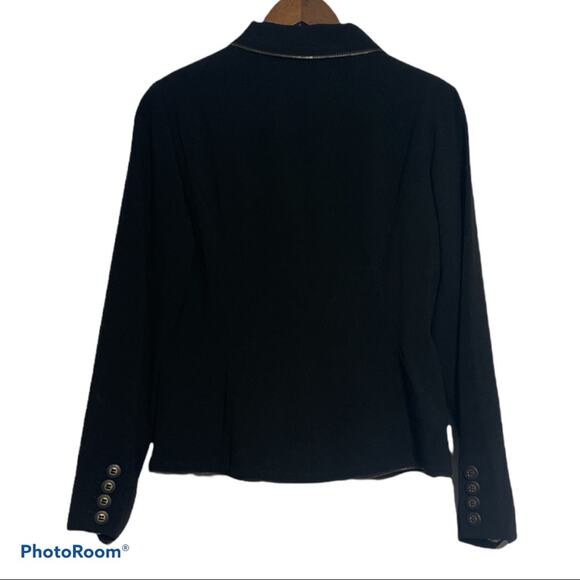 WD.NY Black Zipper Detailed Blazer Women's Size 8 - Picture 2 of 7